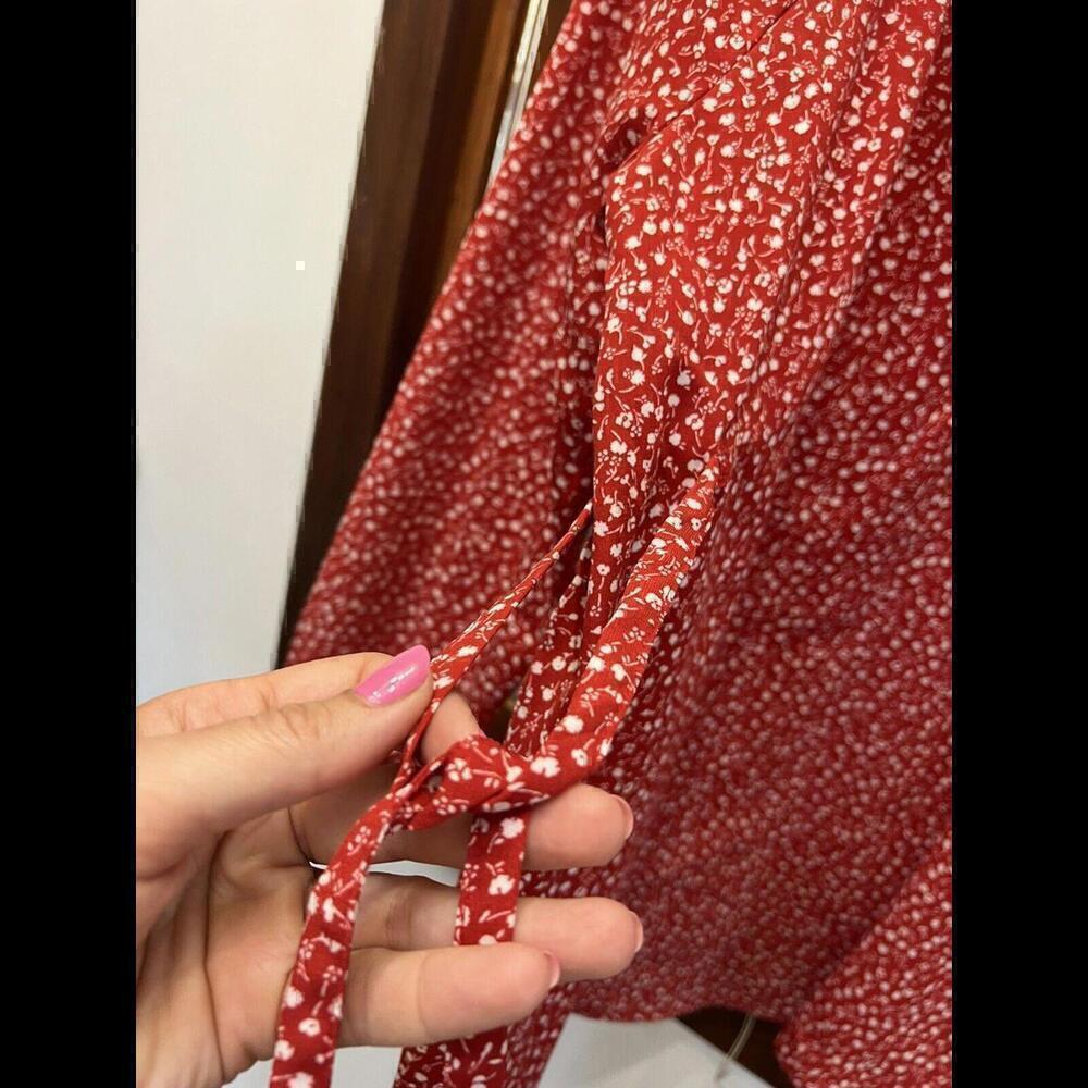 ingrid and isabel maternity Xlarge red floral long sleeve summer blouse - Picture 2 of 3